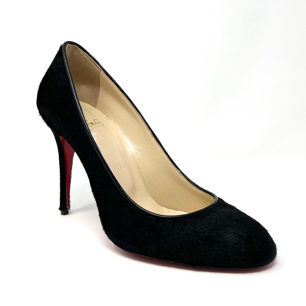 NEW Christian Louboutin Fifi Pony Hair High Heels Shoes Pumps Black Simple 37 7 - Picture 11 of 11